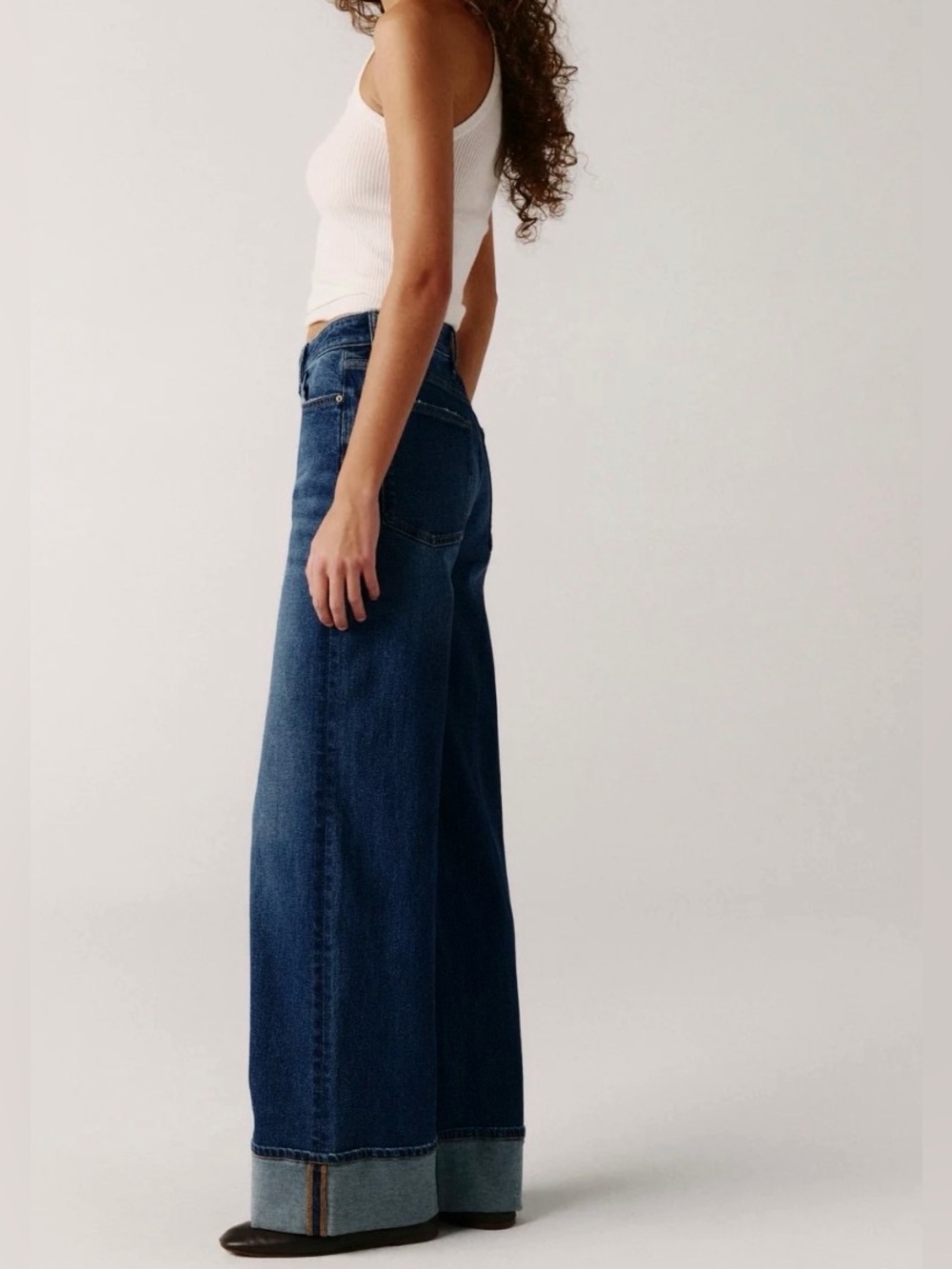 $180 25/26 Warp+Weft HIGH WAIST Wide-Leg Denim jeans
